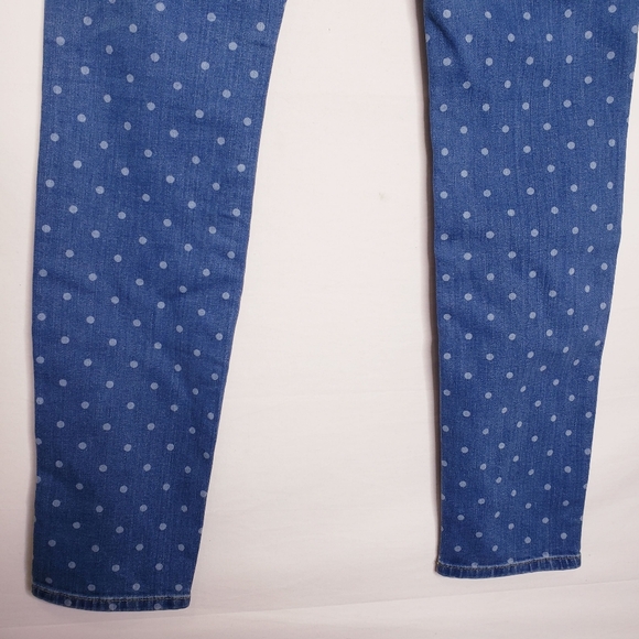Boden Blue & White Polka Dot Stretch The Soho Skinny Jeans Women's Size 6 - Picture 7 of 14